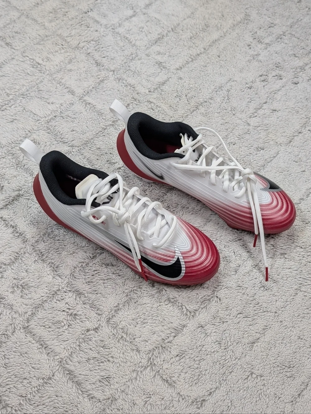 Nike Vapor Speed 3 White Team Crimson Football Cleats Mens Size 8 HM8849-102 NEW